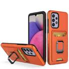 For Samsung Galaxy A33 5G Card Shield Magnetic Holder Phone Case(Orange) - 1