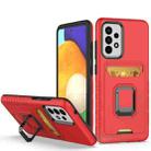 For Samsung Galaxy A52 Card Shield Magnetic Holder Phone Case(Orange) - 1