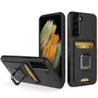 For Samsung Galaxy S22 5G Card Shield Magnetic Holder Phone Case(Black) - 1