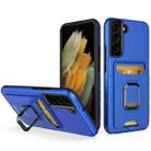 For Samsung Galaxy S22 5G Card Shield Magnetic Holder Phone Case(Royal Blue) - 1