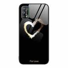 For Realme 7 Colorful Painted Glass Phone Case(Black Love) - 1