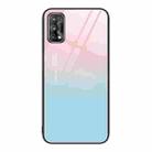 For Realme 7 Colorful Painted Glass Phone Case(Blue Sky) - 1