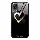 For vivo S9e Colorful Painted Glass Phone Case(Black Love) - 1