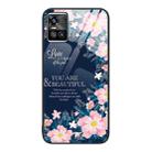 For vivo S10 Colorful Painted Glass Phone Case(Flower) - 1