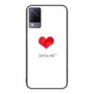 For vivo V21 Colorful Painted Glass Phone Case(Red Heart) - 1