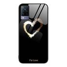 For vivo V21 Colorful Painted Glass Phone Case(Black Love) - 1