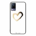 For vivo V21 Colorful Painted Glass Phone Case(Golden Love) - 1