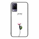For vivo V21 Colorful Painted Glass Phone Case(A Flower) - 1