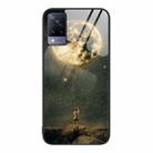 For vivo V21 Colorful Painted Glass Phone Case(Moon) - 1