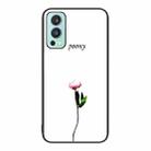 For OnePlus Nord 2 5G Colorful Painted Glass Phone Case(A Flower) - 1