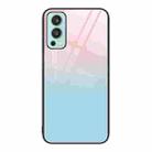For OnePlus Nord 2 5G Colorful Painted Glass Phone Case(Blue Sky) - 1