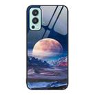 For OnePlus Nord 2 5G Colorful Painted Glass Phone Case(Moon Hill) - 1