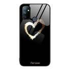 For OnePlus Nord N100 Colorful Painted Glass Phone Case(Black Love) - 1