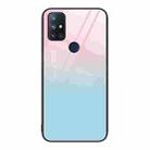 For OnePlus Nord N10 5G Colorful Painted Glass Phone Case(Blue Sky) - 1