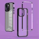 For iPhone 14 3 in 1 Electroplated Frame Phantom Phone Case (Purple) - 1