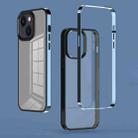 For iPhone 14 Plus 3 in 1 Electroplated Frame Phantom Phone Case (Sierra Blue) - 1