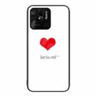 For Xiaomi Redmi 10C Colorful Painted Glass Phone Case(Red Heart) - 1