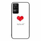 For Xiaomi Redmi K50 Colorful Painted Glass Phone Case(Red Heart) - 1