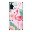 For Xiaomi Redmi Note 10 Pro 4G Colorful Painted Glass Phone Case(Flamingo) - 1