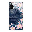 For Xiaomi Redmi Note 10 Pro 4G Colorful Painted Glass Phone Case(Flower) - 1