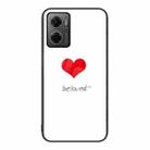 For Xiaomi Redmi Note 11E Colorful Painted Glass Phone Case(Red Heart) - 1