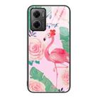 For Xiaomi Redmi Note 11E Colorful Painted Glass Phone Case(Flamingo) - 1