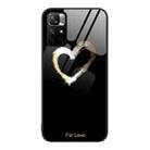 For Xiaomi Redmi Note 11 5G Colorful Painted Glass Phone Case(Black Love) - 1