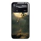 For Xiaomi Poco X4 Pro 5G Colorful Painted Glass Phone Case(Moon) - 1