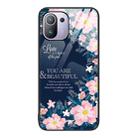 For Xiaomi Mi 11 Pro Colorful Painted Glass Phone Case(Flower) - 1