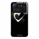 For Xiaomi Mi 11 Ultra Colorful Painted Glass Phone Case(Black Love) - 1