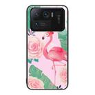 For Xiaomi Mi 11 Ultra Colorful Painted Glass Phone Case(Flamingo) - 1