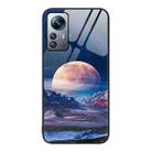 For Xiaomi 12 Pro Colorful Painted Glass Phone Case(Moon Hill) - 1