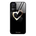 For Xiaomi Redmi K40S Colorful Painted Glass Phone Case(Black Love) - 1