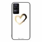 For Xiaomi Redmi K40S Colorful Painted Glass Phone Case(Golden Love) - 1