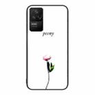 For Xiaomi Redmi K40S Colorful Painted Glass Phone Case(A Flower) - 1