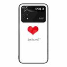 For Xiaomi Poco M4 Pro Colorful Painted Glass Phone Case(Red Heart) - 1