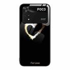 For Xiaomi Poco M4 Pro Colorful Painted Glass Phone Case(Black Love) - 1