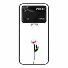 For Xiaomi Poco M4 Pro Colorful Painted Glass Phone Case(A Flower) - 1