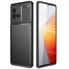 For vivo iQOO 10 Pro Carbon Fiber Texture Shockproof TPU Phone Case(Black) - 1