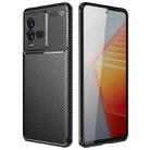 For vivo iQOO 10 Carbon Fiber Texture Shockproof TPU Phone Case(Black) - 1