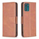 For Motorola Moto G42 4G Lambskin Texture Leather Phone Case(Brown) - 1