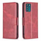 For Motorola Moto G42 4G Lambskin Texture Leather Phone Case(Red) - 1