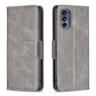 For Motorola Moto G62 Lambskin Texture Leather Phone Case(Grey) - 1