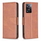 For OPPO A57 4G Lambskin Texture Leather Phone Case(Brown) - 1