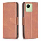 For Realme C30 Lambskin Texture Leather Phone Case(Brown) - 1