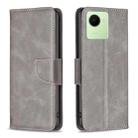 For Realme C30 Lambskin Texture Leather Phone Case(Grey) - 1
