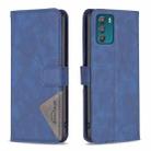For Motorola Moto G42 4G Magnetic Buckle Rhombus Texture Leather Phone Case(Blue) - 1
