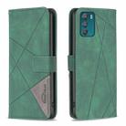 For Motorola Moto G42 4G Magnetic Buckle Rhombus Texture Leather Phone Case(Green) - 1