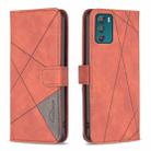 For Motorola Moto G42 4G Magnetic Buckle Rhombus Texture Leather Phone Case(Brown) - 1