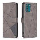 For Motorola Moto G42 4G Magnetic Buckle Rhombus Texture Leather Phone Case(Grey) - 1